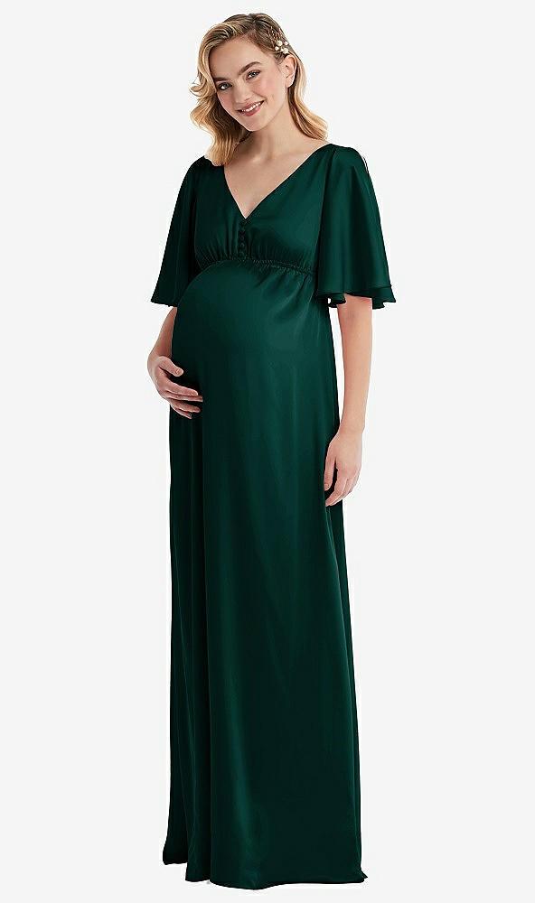 flutter bell sleeve empire maternity dress