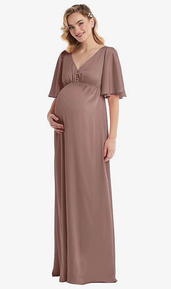 flutter bell sleeve empire maternity dress