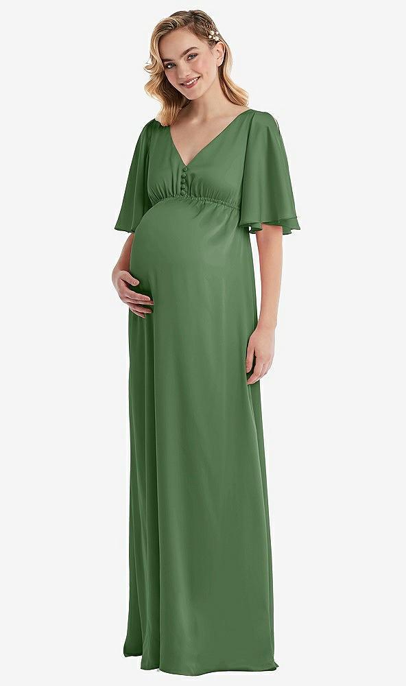flutter bell sleeve empire maternity dress