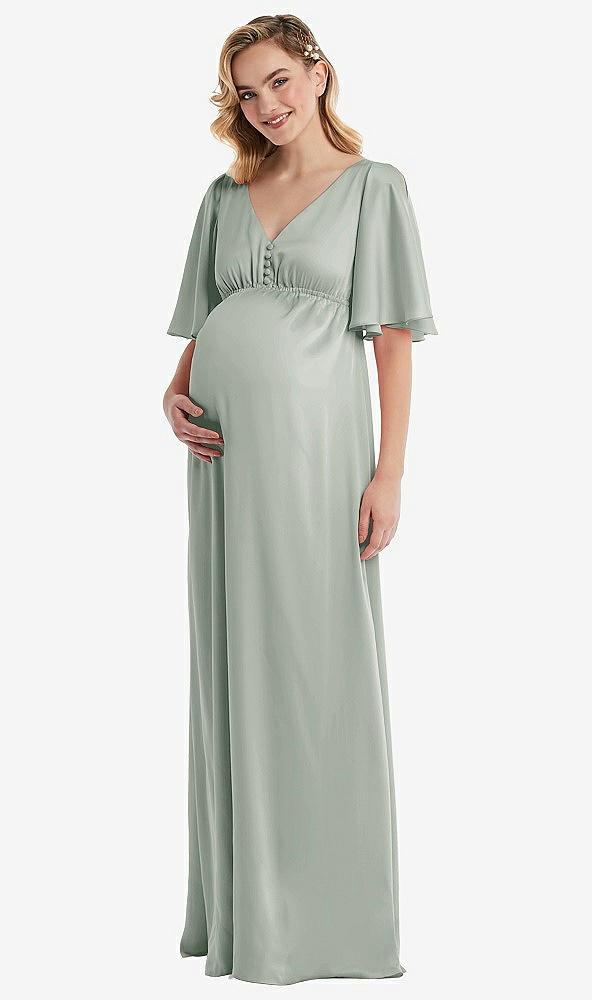 flutter bell sleeve empire maternity dress