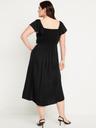 flutter-sleeve crepe midi dress