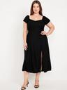 flutter-sleeve crepe midi dress