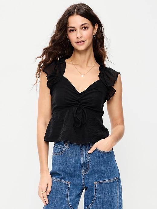 flutter-sleeve fit & flare top
