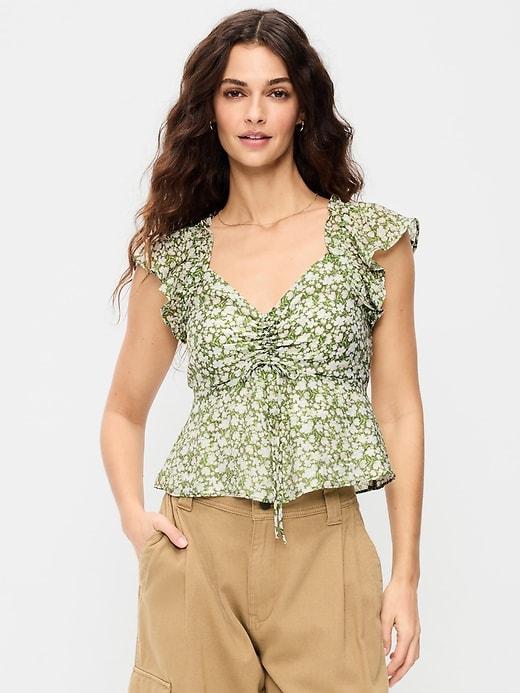 flutter-sleeve fit & flare top