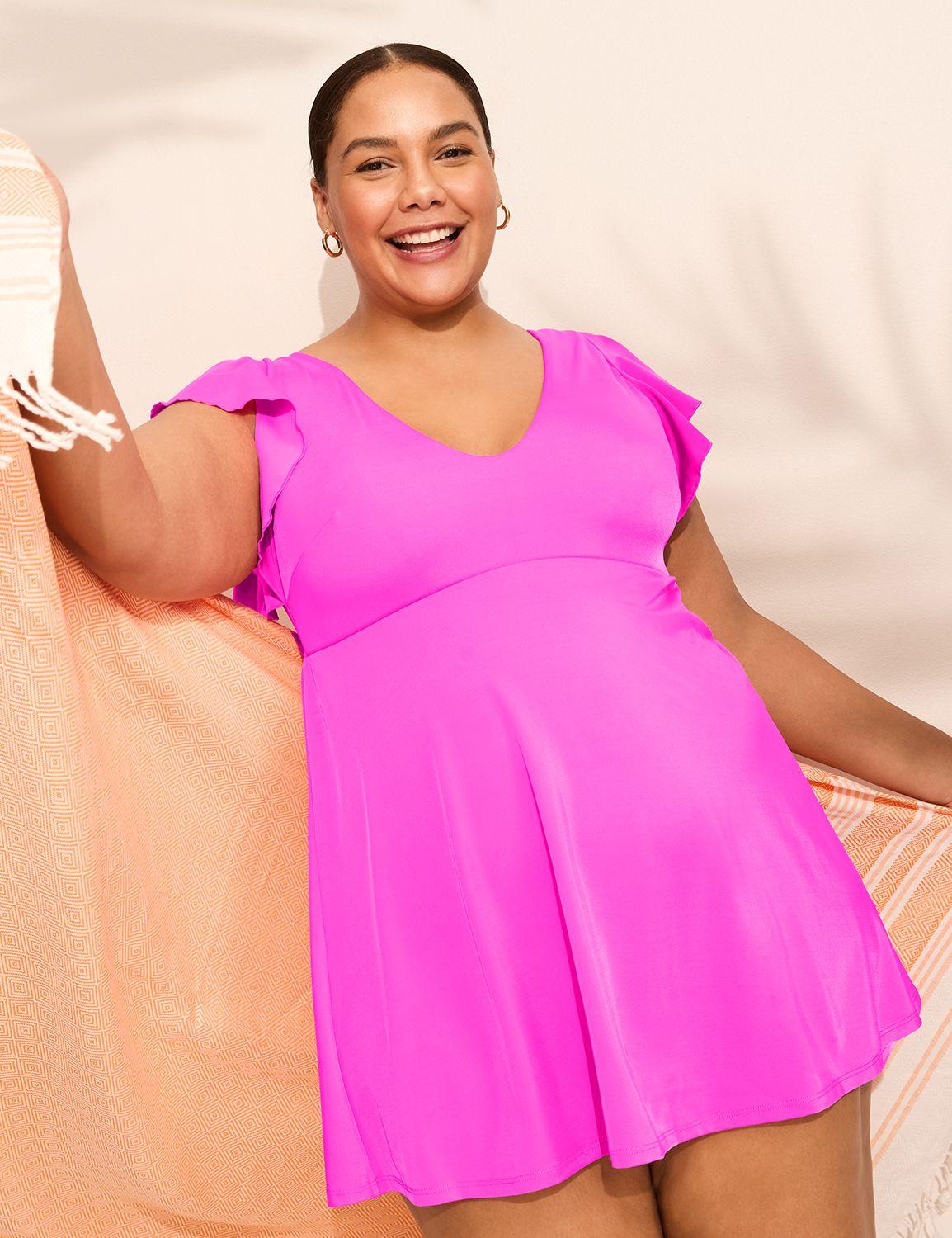 flutter sleeve no-wire swim dress