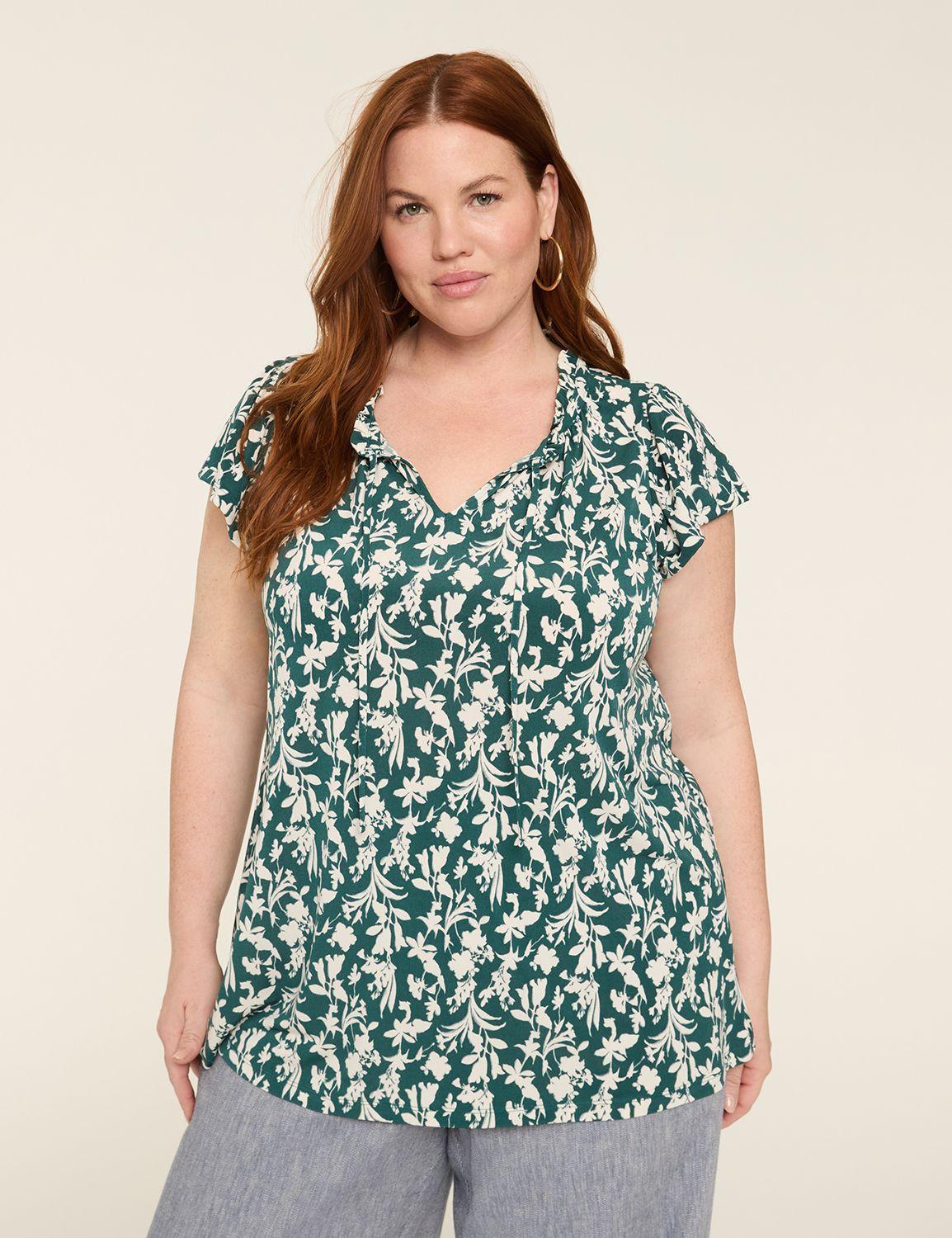 flutter-sleeve notch-neck top