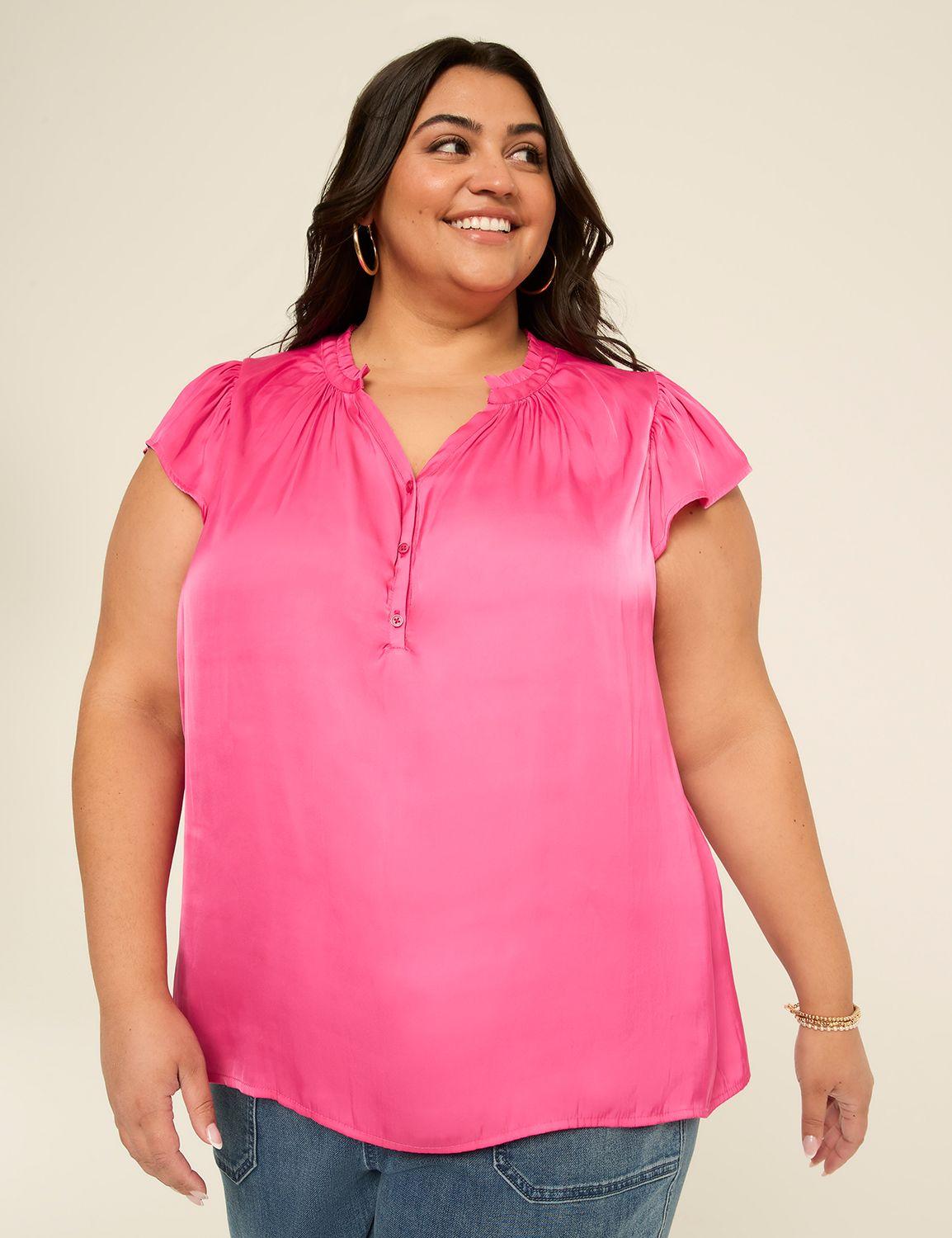 flutter-sleeve notch-neck top