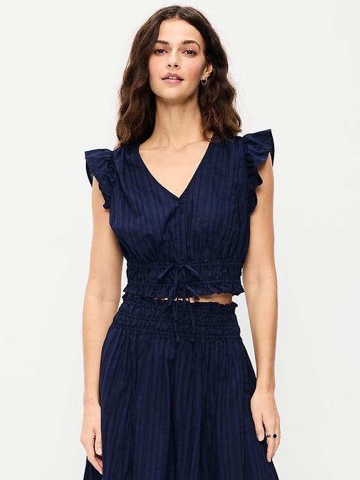 flutter-sleeve poplin top