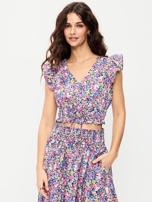 flutter-sleeve poplin top