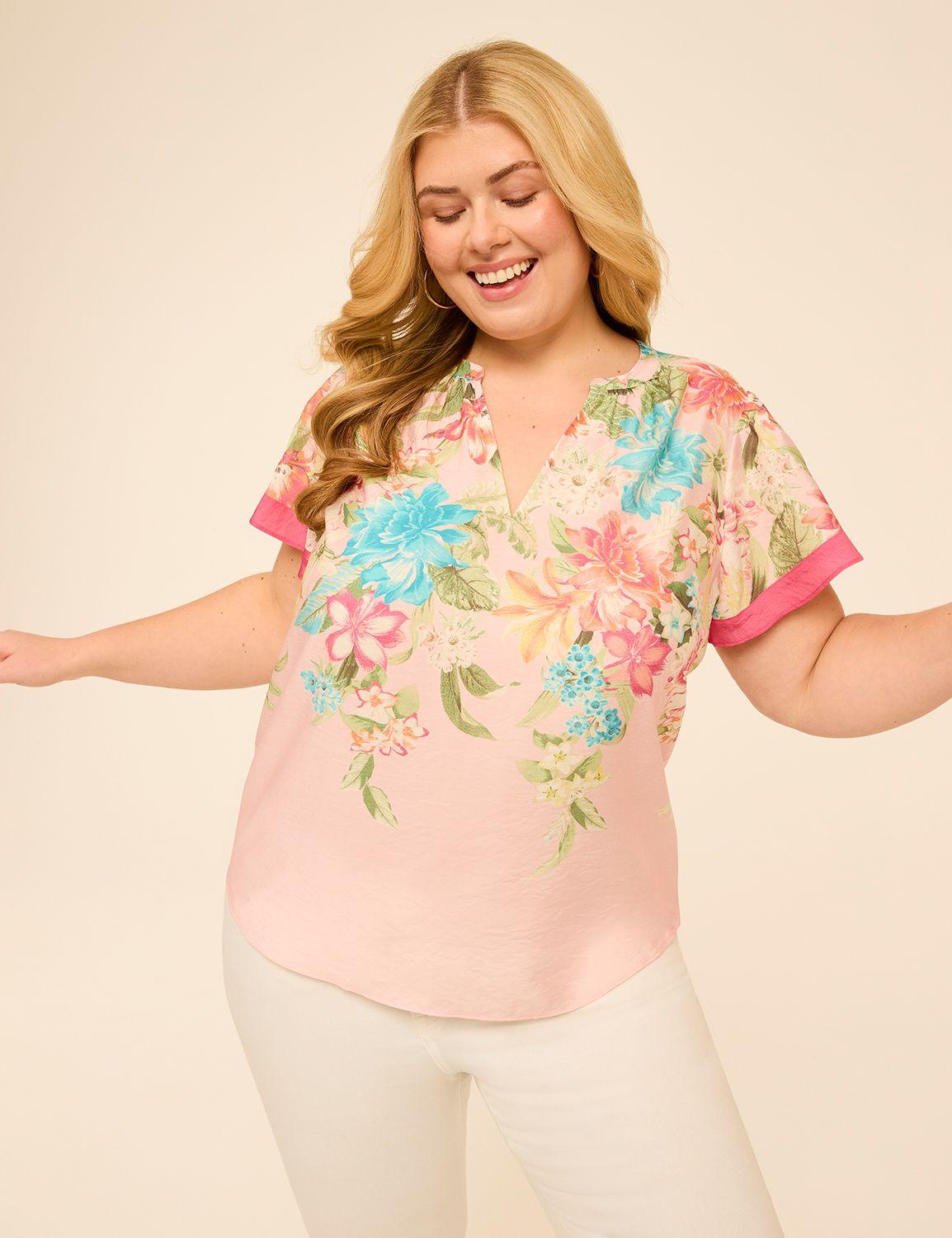 flutter-sleeve split-neck popover top