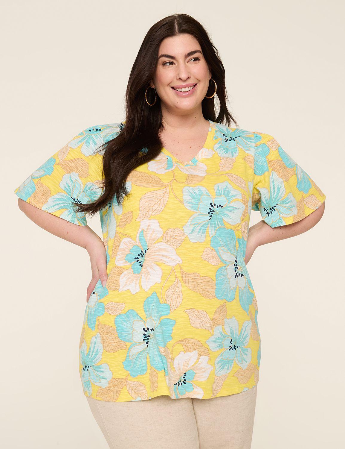 flutter-sleeve v-neck top