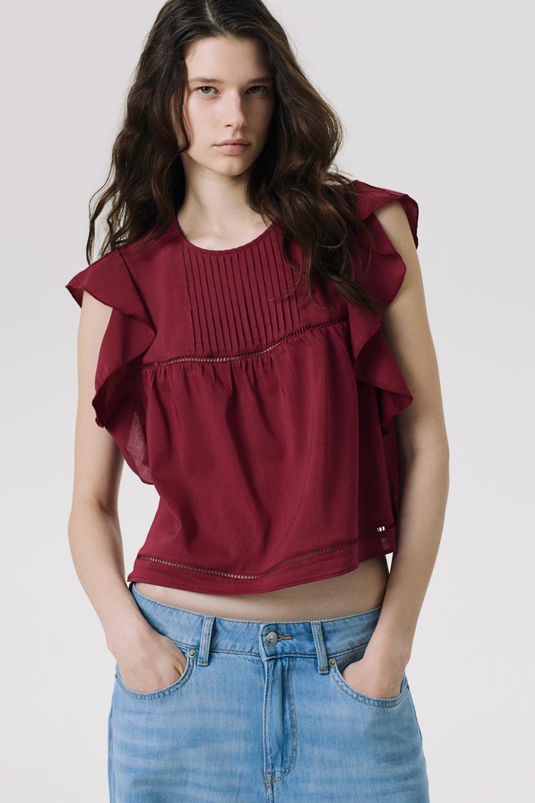 flutter-sleeved blouse