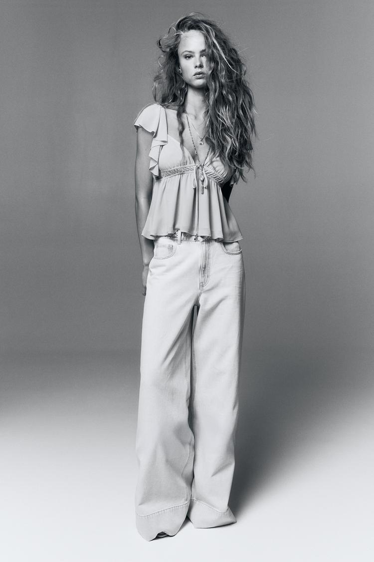 flutter-sleeved chiffon blouse