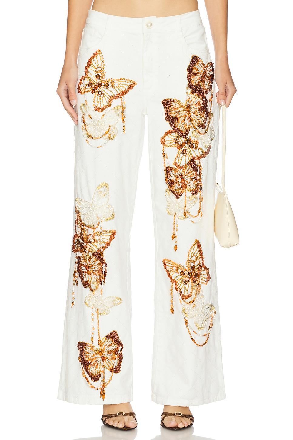 flutter tones denim pants