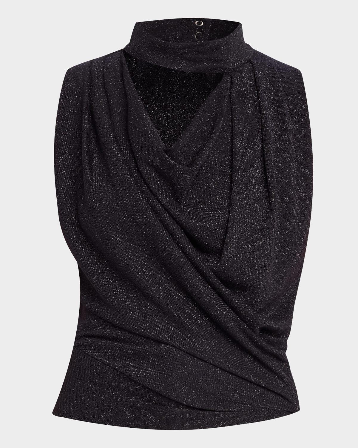 foa sparkly draped top