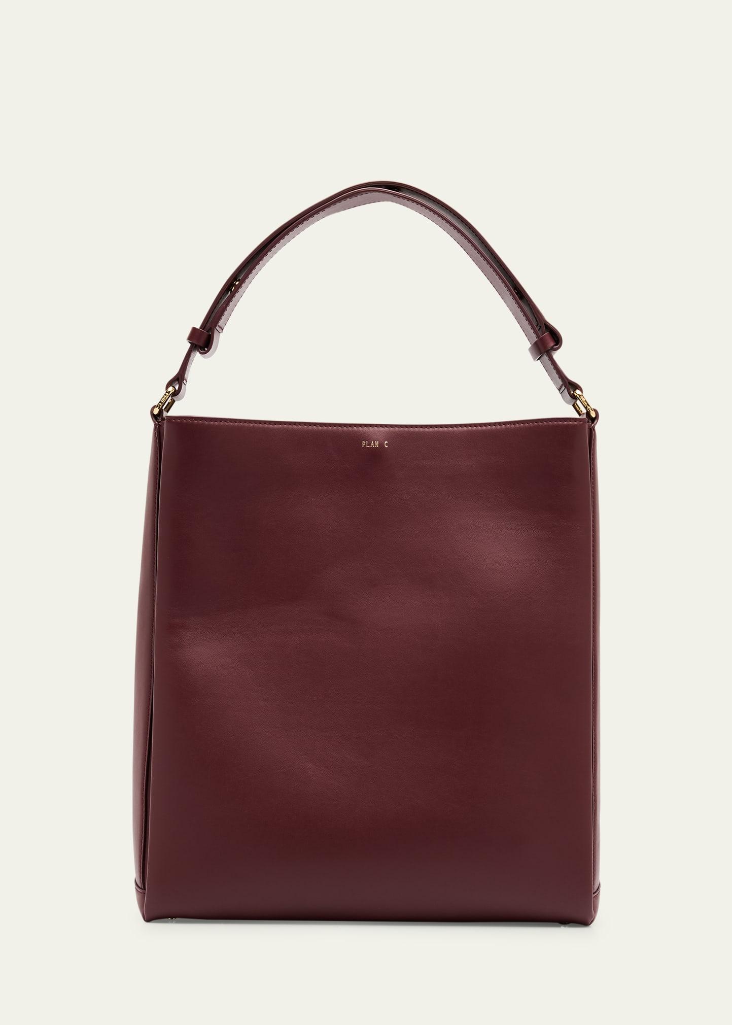 folded tote bag in vitello leather