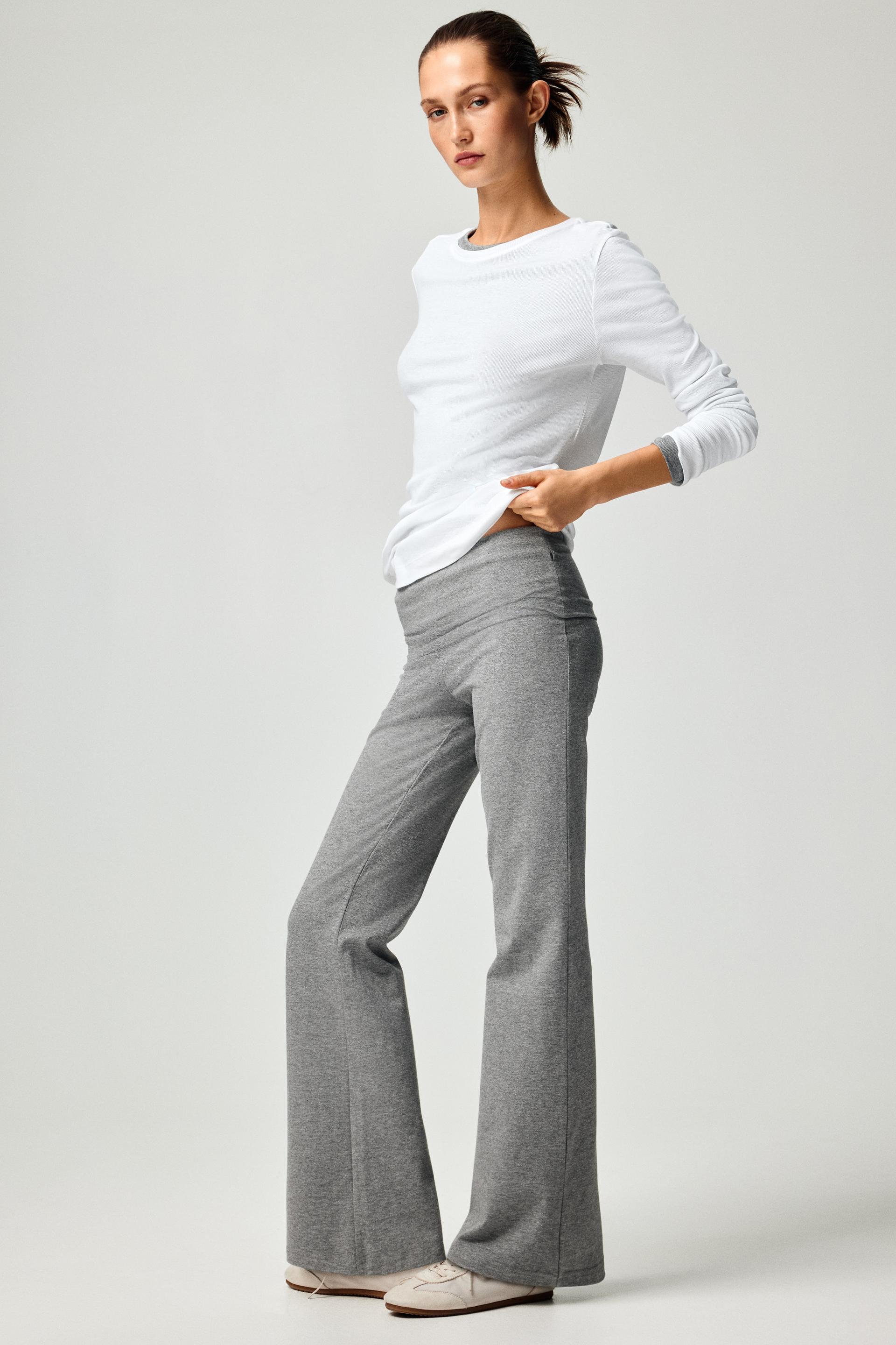 foldover-waist cotton pants