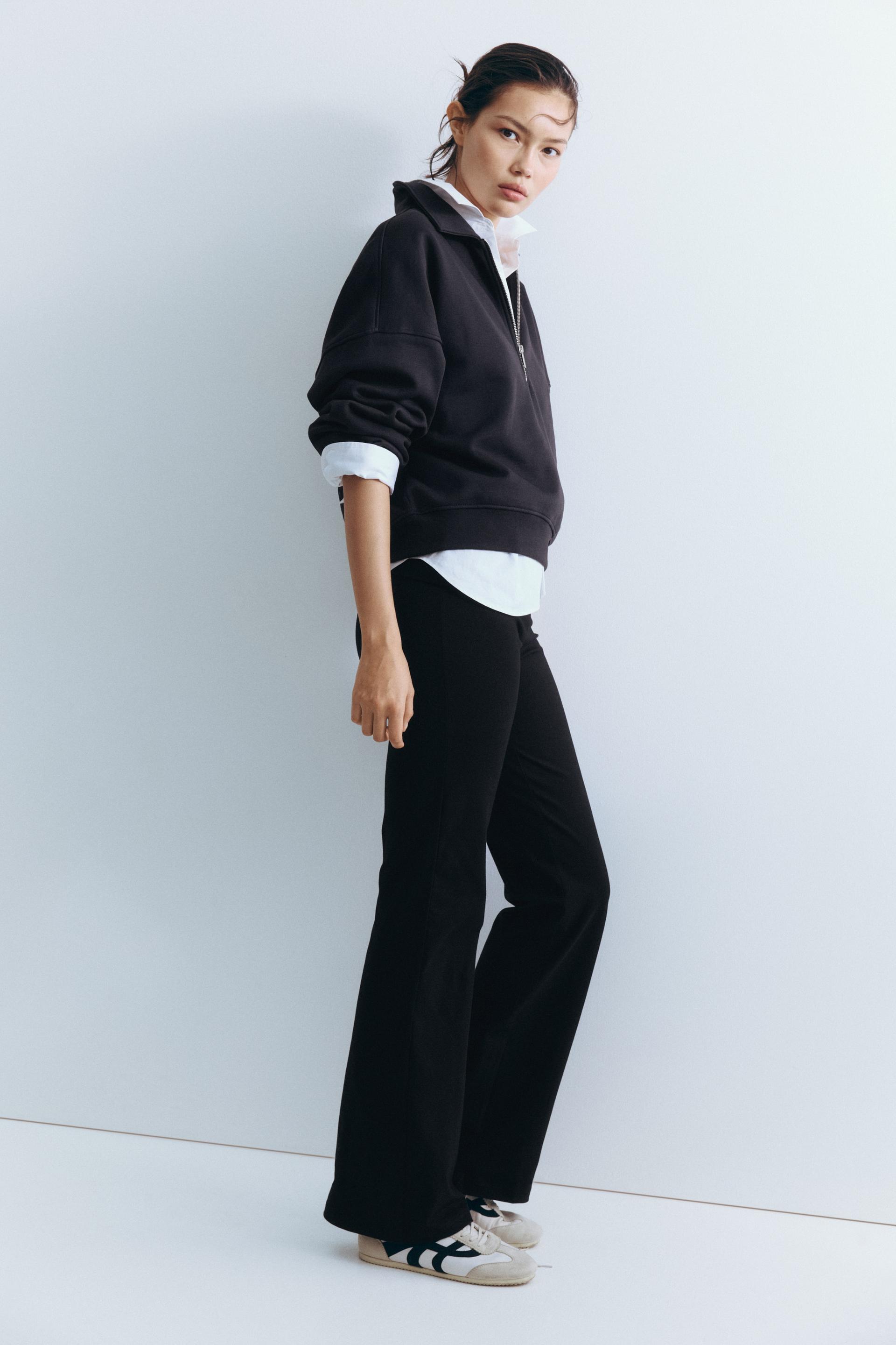 foldover-waist cotton pants
