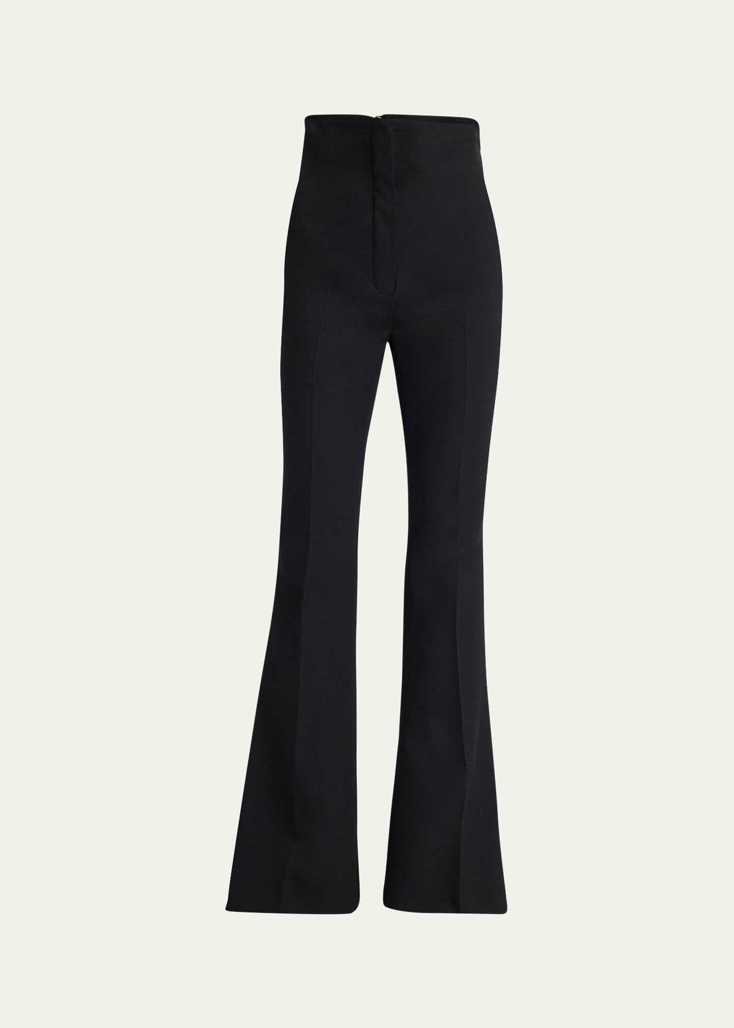 foldover-waist flare trousers