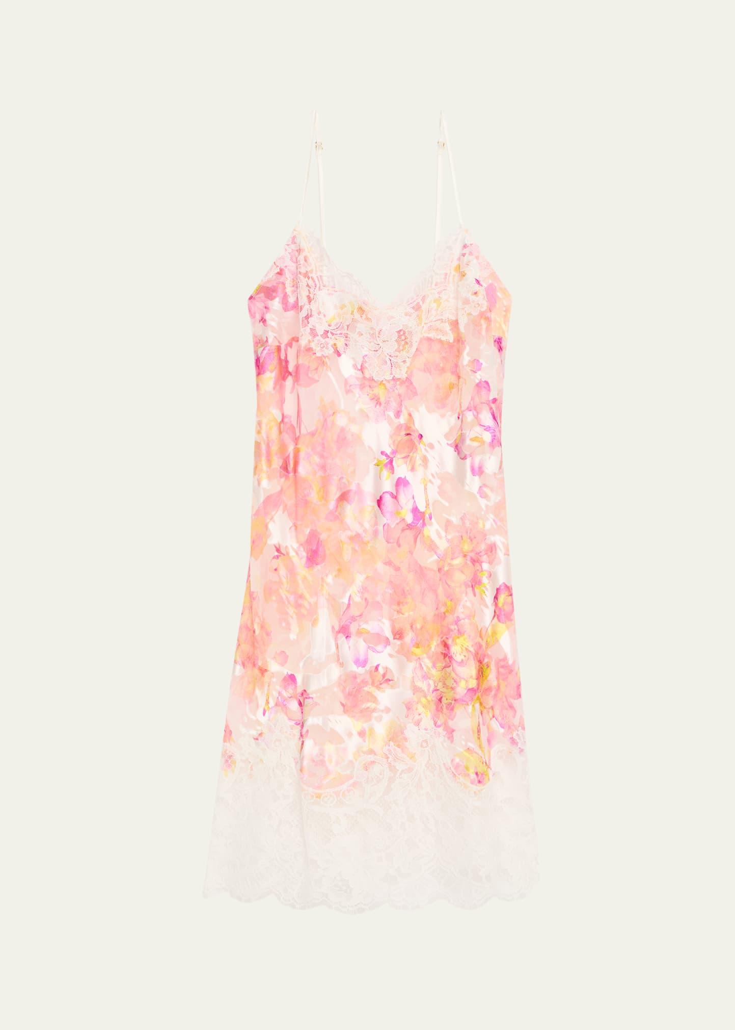 folie d'ete floral-print devore nightie