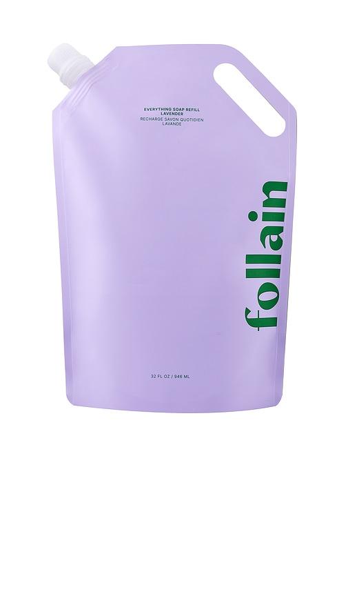 follain everything soap refill pouch in lavender.