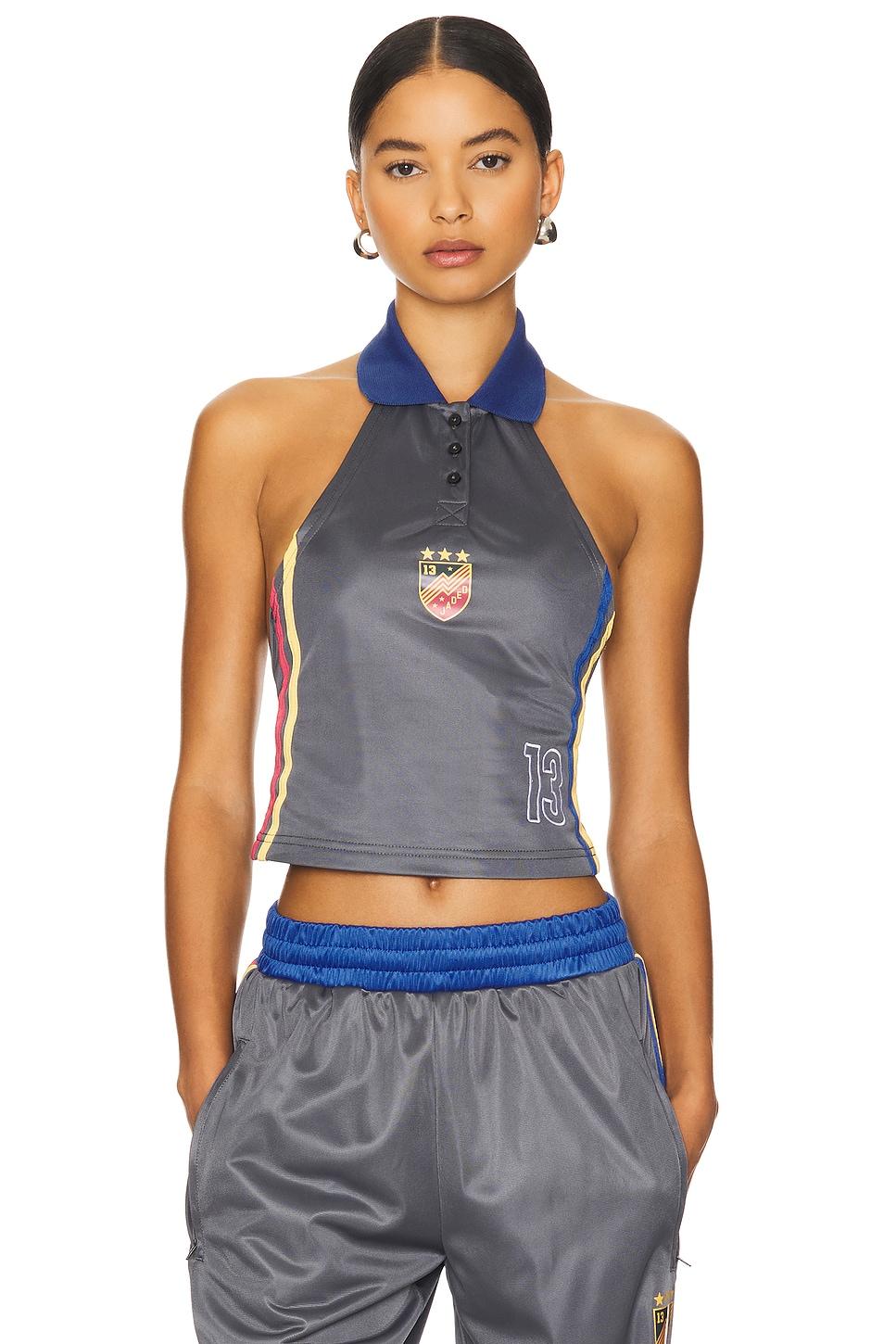 football halter polo top