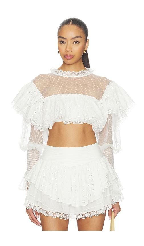 for love & lemons beckett crop top in white.