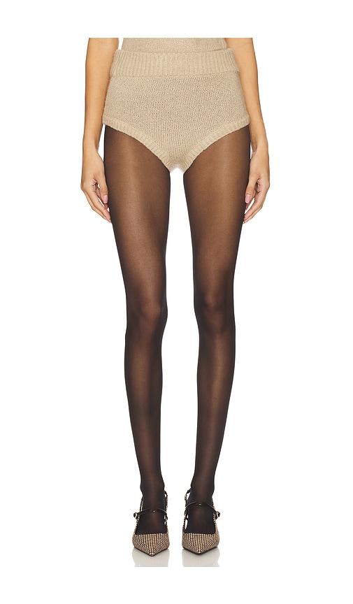 for love & lemons beverly knit panty in tan.