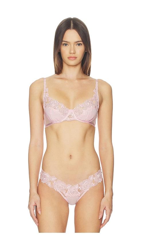 for love & lemons blissful blooms underwire bra in pink.