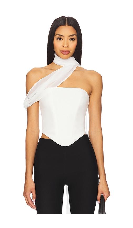 for love & lemons capri top in white.