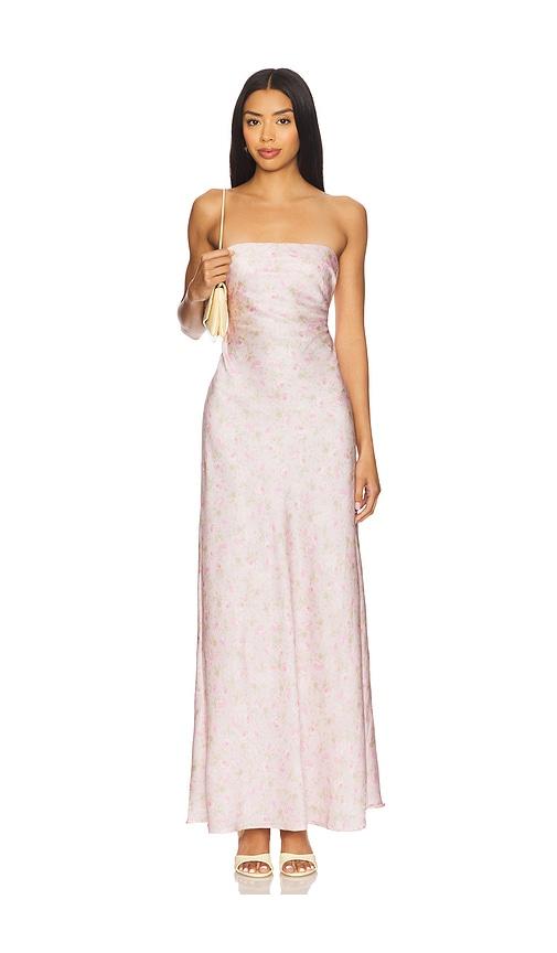 for love & lemons carla maxi dress in pink.