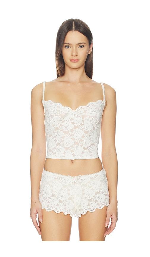 for love & lemons cloud lace cami in white.