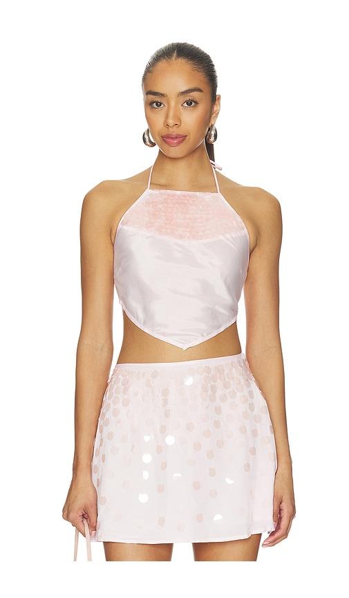 for love & lemons cosmo top in pink.