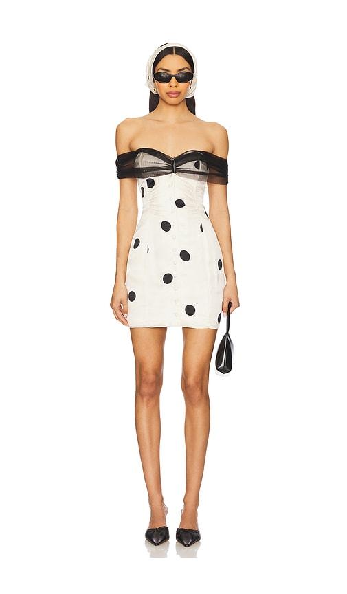 for love & lemons dorothy dot mini dress in cream.
