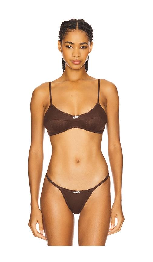 for love & lemons elliana bralette in brown.