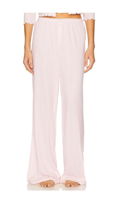for love & lemons elliana wide leg pant in pink.