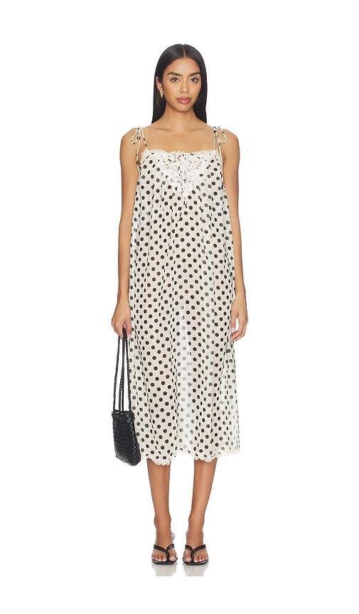 for love & lemons estelle cover up maxi dress in cream.