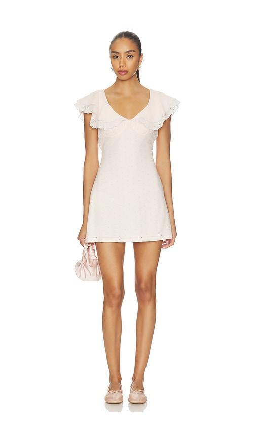 for love & lemons frances mini dress in pink.