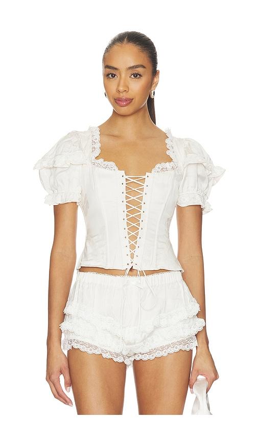 for love & lemons isadora top in cream.