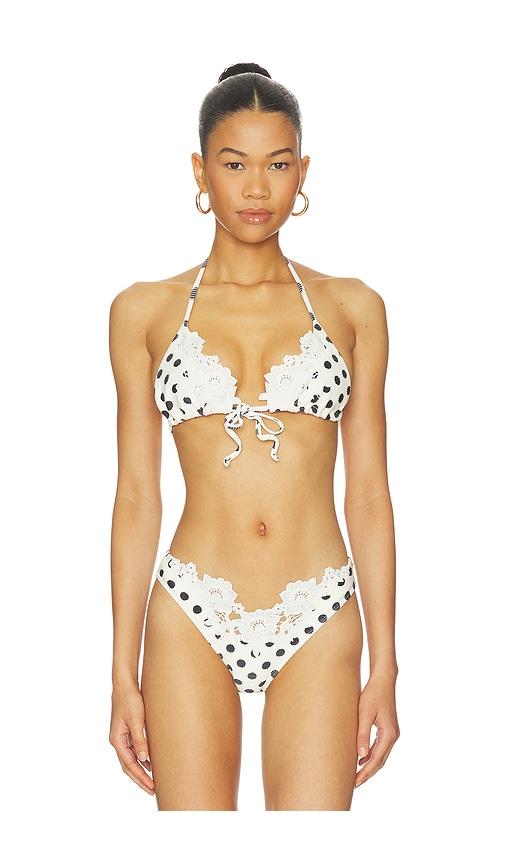 for love & lemons lelani bikini top in cream.