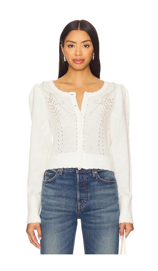 for love & lemons london cardigan in cream.