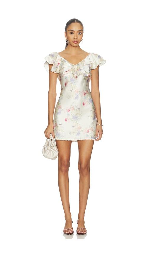 for love & lemons lulu shell mini dress in cream.