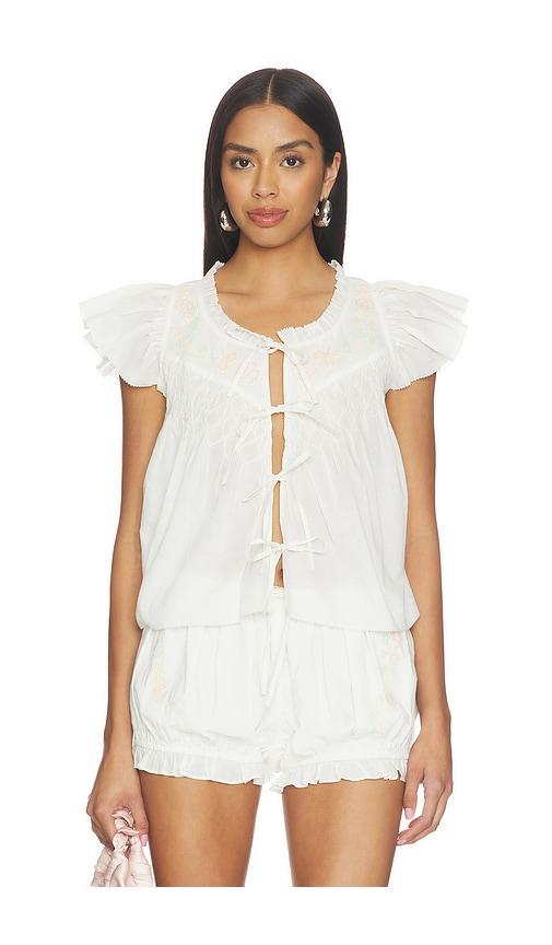 for love & lemons megan top in white.