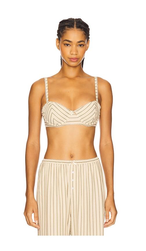 for love & lemons mindy underwire bra in beige.