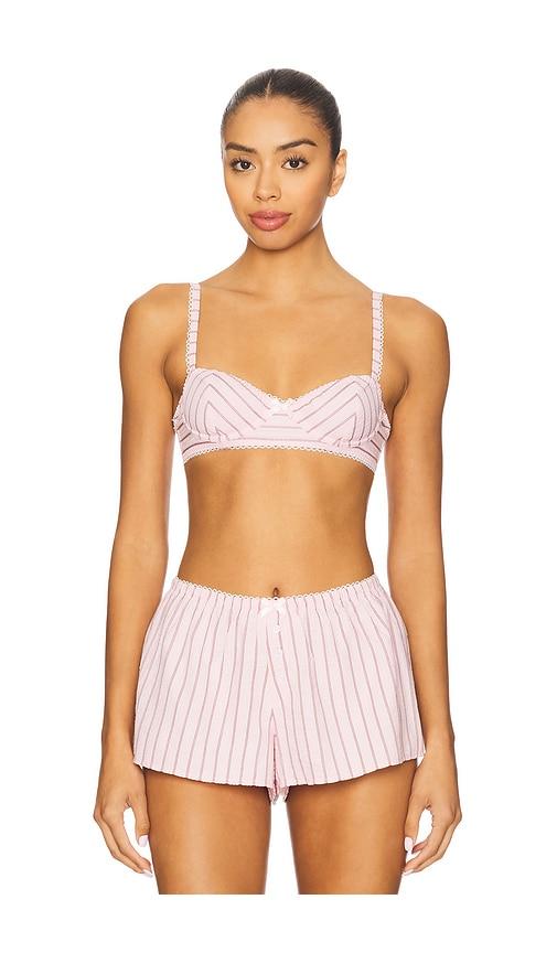for love & lemons mindy underwire bra in pink.