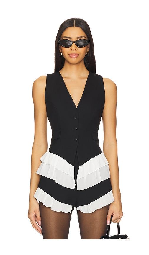 for love & lemons noemie vest in black.