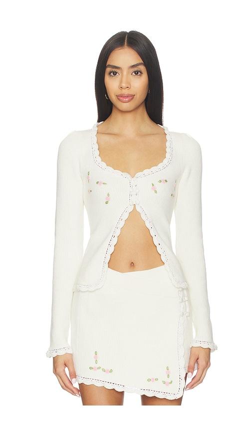 for love & lemons pheobe knit top in cream.