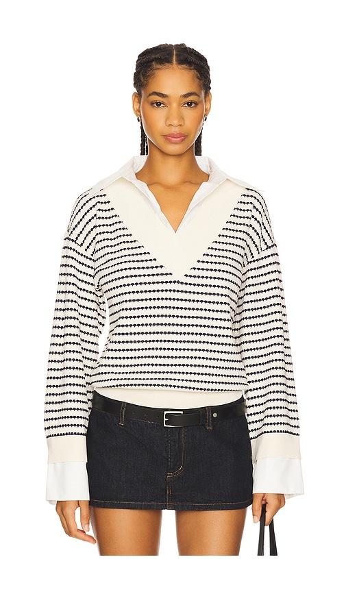 for love & lemons regatta stripe knit sweater in cream.
