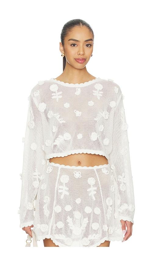 for love & lemons sara top in white.