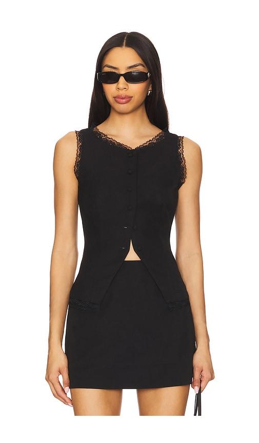 for love & lemons shawna vest in black.